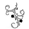 Prima - Say It In Pearls and Crystals Collection - Self Adhesive Jewel Art - Bling - Flourish with Flowers - Black