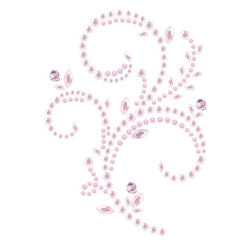 Prima - Say It In Pearls and Crystals Collection - Self Adhesive Jewel Art - Bling - Floral Timepiece - Pink