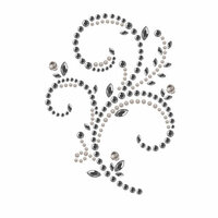 Prima - Say It In Pearls and Crystals Collection - Self Adhesive Jewel Art - Bling - Floral Timepiece - Black Diamond, CLEARANCE