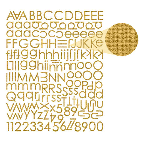 Prima - Textured Alphabet Stickers - Antique Gold, BRAND NEW