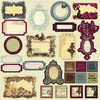 Prima - Reflections Collection - Self Adhesive Glittered Chipboard Pieces - Journaling