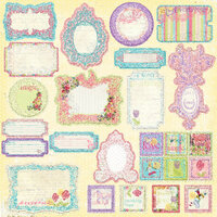 Prima - Sweet Fairy Collection - Self Adhesive Glittered Chipboard Pieces - Journaling