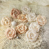 Prima - Audrey Rose Collection - Fabric Flower Embellishments - Tan