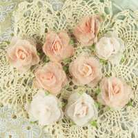 Prima - Champagne Rose Collection - Fabric Flower Embellishments - Espirit, BRAND NEW