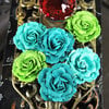 Prima - Treasure Rae Collection - Flower Embellishments - Emerald Sea