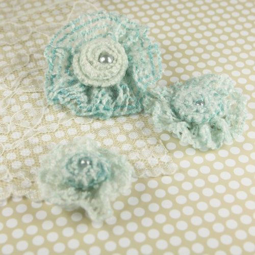 Prima - Miss Sophie Collection - Fabric Flower Embellishments - Aqua