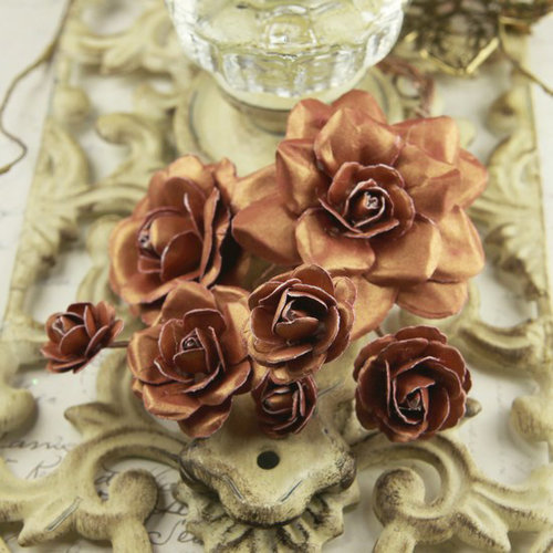 Prima - Precious Metals Collection - Flower Embellishments - Chestnut