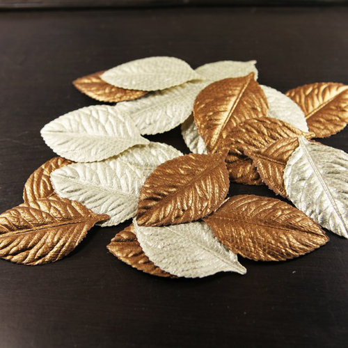 Prima - Lovely Collection - Fabric Leaves Embellishments - Mix 3