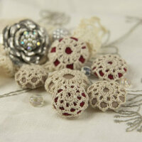 Prima - Cute as a Button Collection - Flower Center Embellishments - Fetching