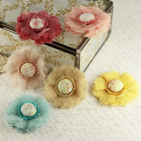 Prima - Trinket Collection - Fabric Flower Embellishments - Sparkling Spring, CLEARANCE