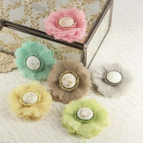 Prima - Trinket Collection - Fabric Flower Embellishments - Celebrate Jack and Jill