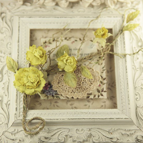 Prima - Summer Carnation 2 Collection - Flower Embellishments - Lemon