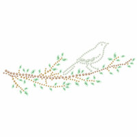 Prima - Say It In Crystals Collection - Self Adhesive Jewel Art - Bling - Branches with Bird - Green