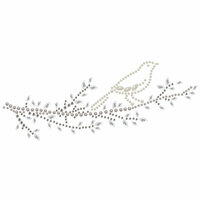 Prima - Say It In Crystals Collection - Self Adhesive Jewel Art - Bling - Branches with Bird - Gray