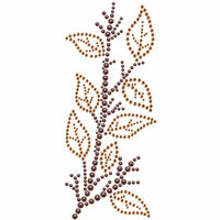 Prima - Say It In Crystals Collection - Self Adhesive Jewel Art - Bling - Leaves Spray - Brown