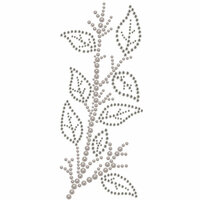 Prima - Say It In Crystals Collection - Self Adhesive Jewel Art - Bling - Leaves Spray - Gray