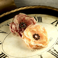 Prima - Fleur De Lys Collection - Fabric Flower Embellishments - Latte