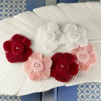 Prima - Harlow Collection - Pleated Fabric Flower Embellishments - Eve
