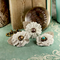 Prima - Flaxence Collection - Fabric Flower Embellishments - Barley