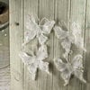 Prima - Fantasy Collection - Fabric Butterfly Embellishments - Snow