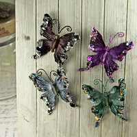 Prima - Fantasy Collection - Fabric Butterfly Embellishments - Tiffany