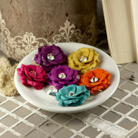 Prima - Solitaire Collection - Fabric Flower Embellishments - Jeweltone