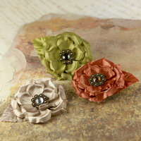 Prima - Miss Kate Collection - Fabric Flower Embellishments - Coppertone