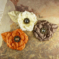Prima - Miss Kate Collection - Fabric Flower Embellishments - Spice