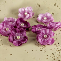 Prima - Bristo Blooms Collection - Fabric Flower Embellishments - Violet