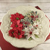 Prima - Holiday Collection - Christmas - Flower Embellishments - Crimson