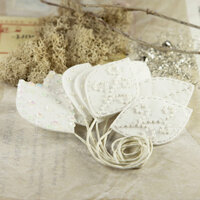 Prima - Vermont Collection - Fabric Leaves Embellishments - Ivory