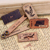 Prima - Almanac Collection - Wood Embellishments - Tickets