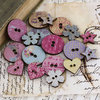 Prima - Meadow Lark Collection - Wood Embellishments - Buttons