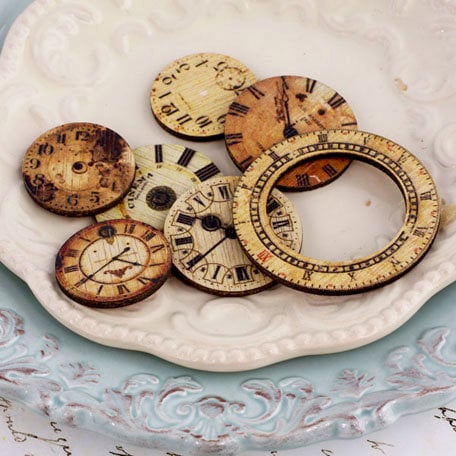 Prima - Wood Embellishments - Decorative Clocks