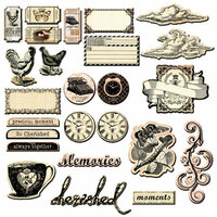 Prima - Almanac Collection - Chipboard Pieces