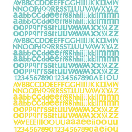 Prima - Sun Kiss Collection - Textured Stickers - Alphabet