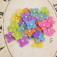 Prima - Velvet Rainbow Collection - Fabric Flower Embellishments - Brights