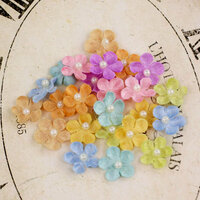 Prima - Velvet Rainbow Collection - Fabric Flower Embellishments - Spring Mix