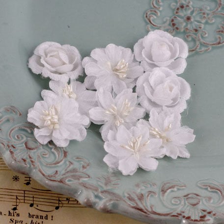 Prima - Miss Godivas Collection - Fabric Flower Embellishments - Marshmallow