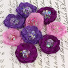 Prima - Tasha Collection - Fabric Flower Embellishments - Purple