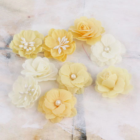 Prima - Lady Godivas Collection - Fabric Flower Embellishments - Nougat