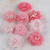 Prima - Lady Godivas Collection - Fabric Flower Embellishments - Strawberry Ice