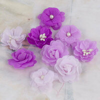 Prima - Lady Godivas Collection - Fabric Flower Embellishments - Grape Ice