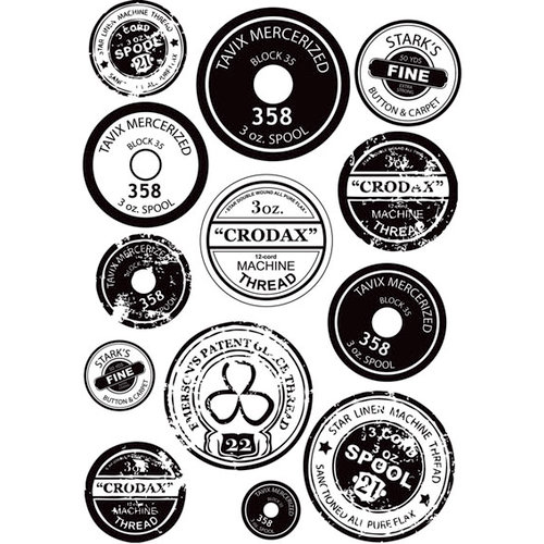 Prima - Cling Mounted Rubber Stamps - Spool Labels