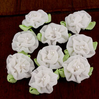 Prima - Trixie Collection - Fabric Flower Embellishments - White