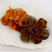 Prima - Namazzi Collection - Fabric Flower Embellishments - Pecan