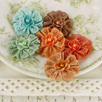 Prima - Manette Collection - Fabric Flower Embellishments - Maple