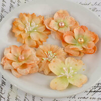 Prima - Charlotte Collection - Fabric Flower Embellishments - Melon