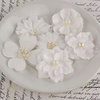Prima - Charlotte Collection - Fabric Flower Embellishments - Snow