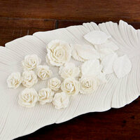 Prima - Laraine Collection - Flower Embellishments - Pearl White
